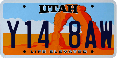 UT license plate Y148AW