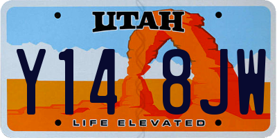 UT license plate Y148JW