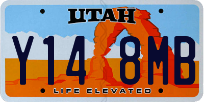 UT license plate Y148MB