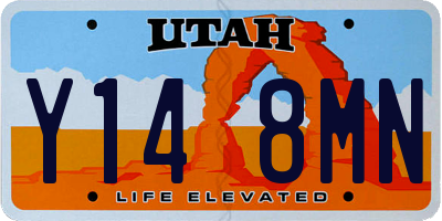 UT license plate Y148MN