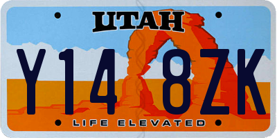 UT license plate Y148ZK