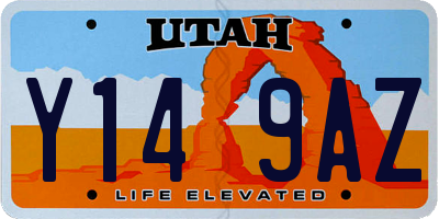 UT license plate Y149AZ