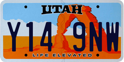 UT license plate Y149NW