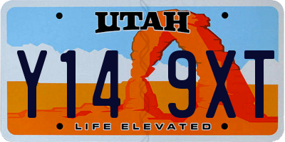 UT license plate Y149XT