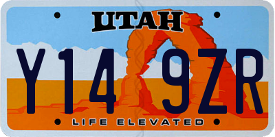 UT license plate Y149ZR