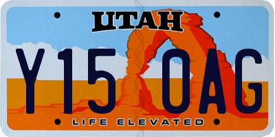 UT license plate Y150AG