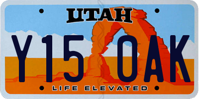 UT license plate Y150AK