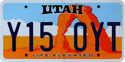 UT license plate Y150YT