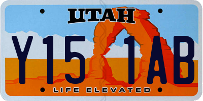 UT license plate Y151AB