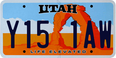 UT license plate Y151AW