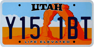 UT license plate Y151BT