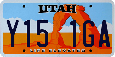 UT license plate Y151GA