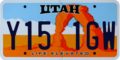 UT license plate Y151GW