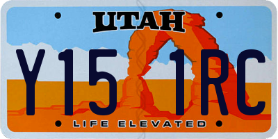 UT license plate Y151RC