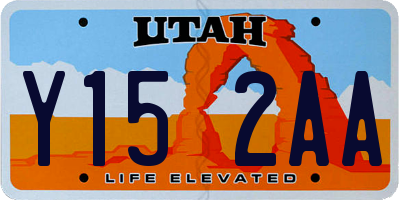 UT license plate Y152AA
