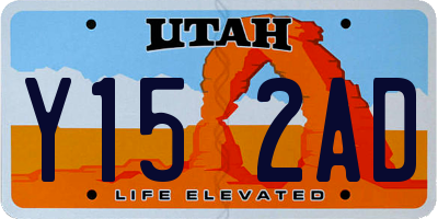 UT license plate Y152AD