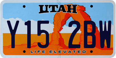 UT license plate Y152BW