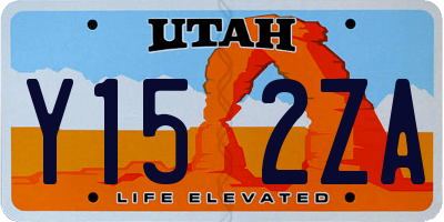 UT license plate Y152ZA