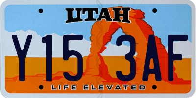 UT license plate Y153AF