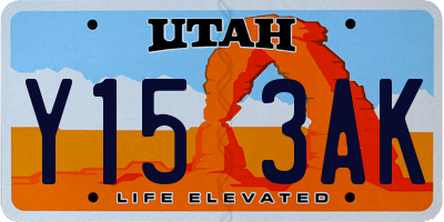 UT license plate Y153AK
