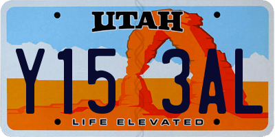 UT license plate Y153AL