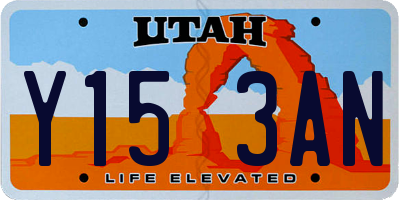 UT license plate Y153AN