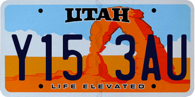 UT license plate Y153AU
