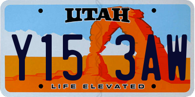 UT license plate Y153AW