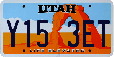 UT license plate Y153ET