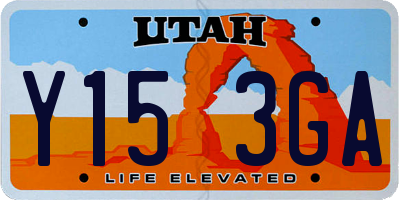 UT license plate Y153GA