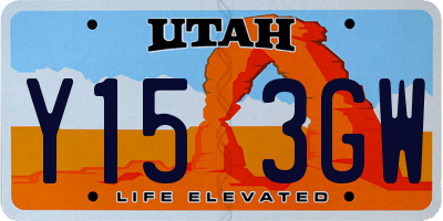 UT license plate Y153GW