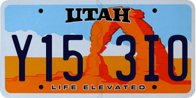 UT license plate Y153IO