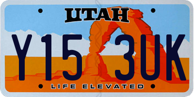 UT license plate Y153UK
