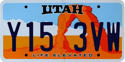 UT license plate Y153VW