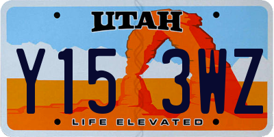 UT license plate Y153WZ