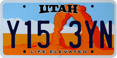 UT license plate Y153YN