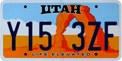 UT license plate Y153ZF