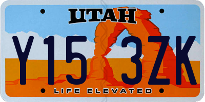 UT license plate Y153ZK