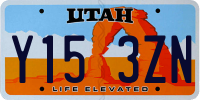UT license plate Y153ZN