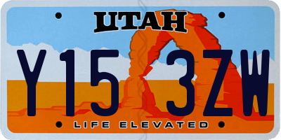 UT license plate Y153ZW