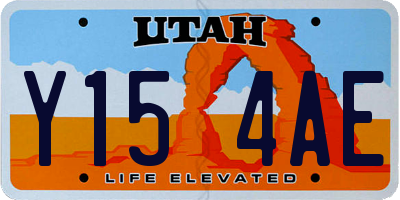 UT license plate Y154AE