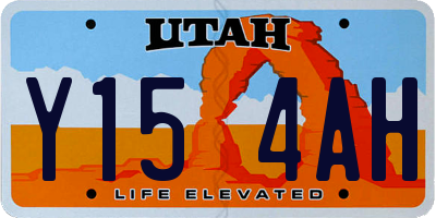 UT license plate Y154AH