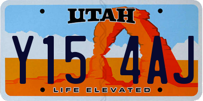 UT license plate Y154AJ