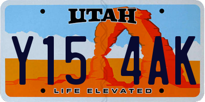 UT license plate Y154AK