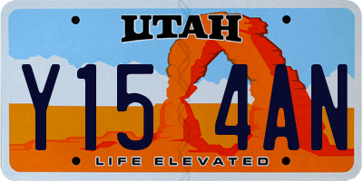 UT license plate Y154AN