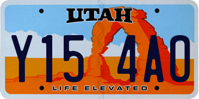 UT license plate Y154AO