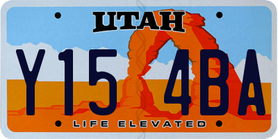 UT license plate Y154BA