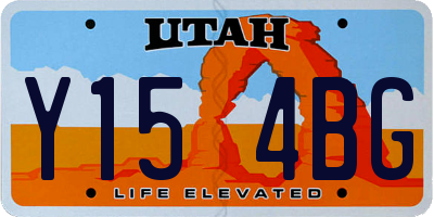 UT license plate Y154BG