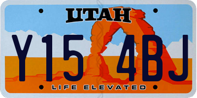 UT license plate Y154BJ
