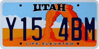 UT license plate Y154BM